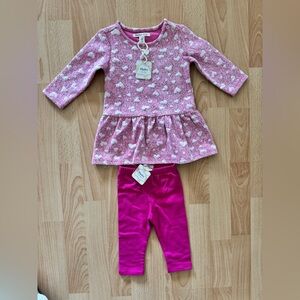 2/$30 Hatley pink Heart Pattern Dress with Leggings nwt 9-12 months
